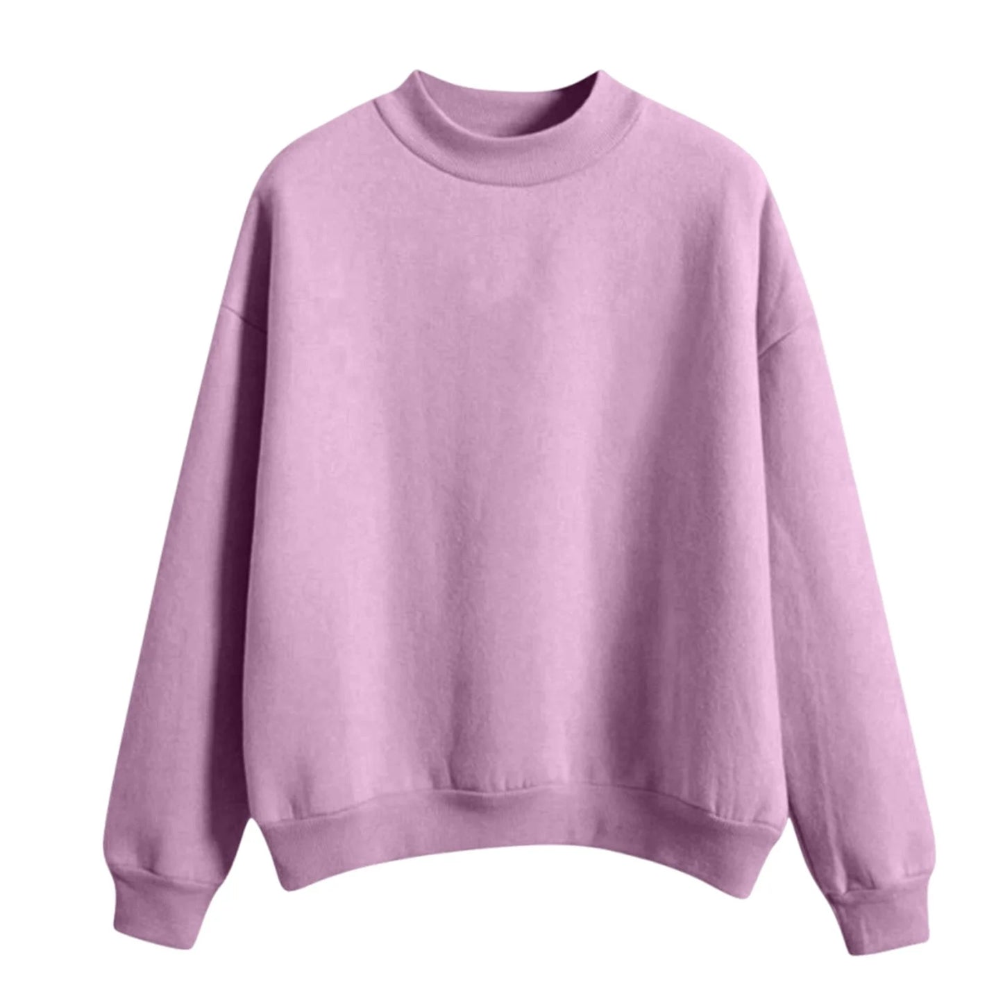 Womens Sweatshirts Oversized Crewneck Pullover Hoodies Trendy Cute Long Sleeve Drop Shoulder Solid Color Sweater Tops Purple S