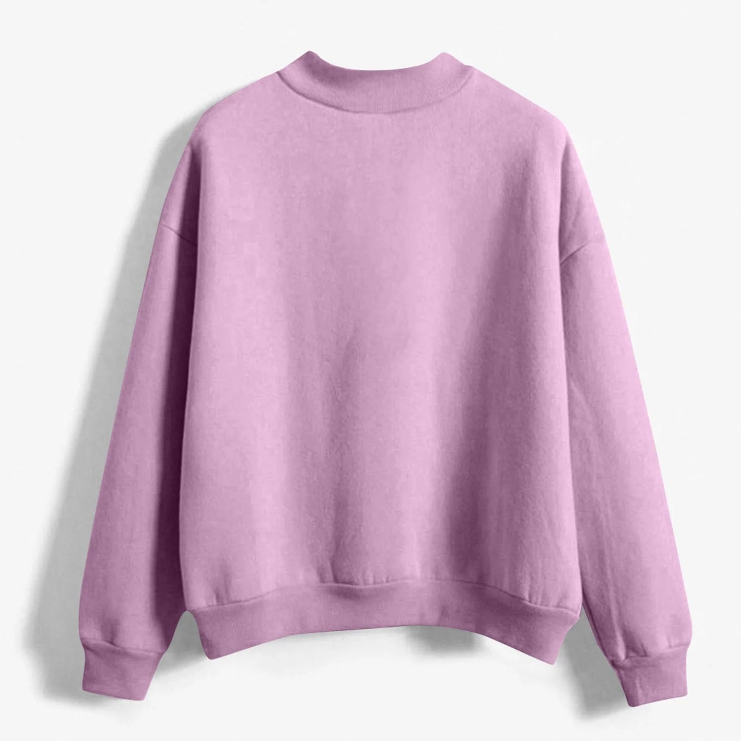 Womens Sweatshirts Oversized Crewneck Pullover Hoodies Trendy Cute Long Sleeve Drop Shoulder Solid Color Sweater Tops Purple S