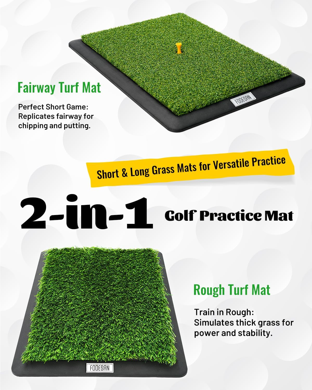 Professional Golf Hitting Mat with Swing Path Feedback and Impact Detection for Indoor and Outdoor Training – Ideal Golf Swing Trainer for All Skill Levels