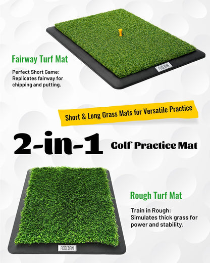 Professional Golf Hitting Mat with Swing Path Feedback and Impact Detection for Indoor and Outdoor Training – Ideal Golf Swing Trainer for All Skill Levels