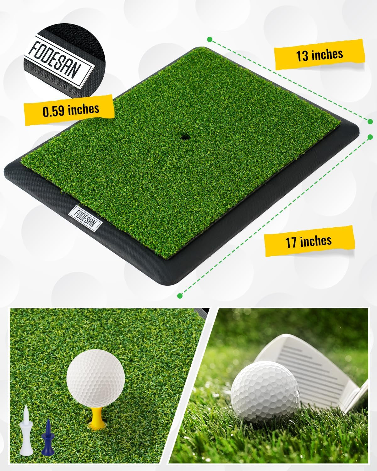 Professional Golf Hitting Mat with Swing Path Feedback and Impact Detection for Indoor and Outdoor Training – Ideal Golf Swing Trainer for All Skill Levels