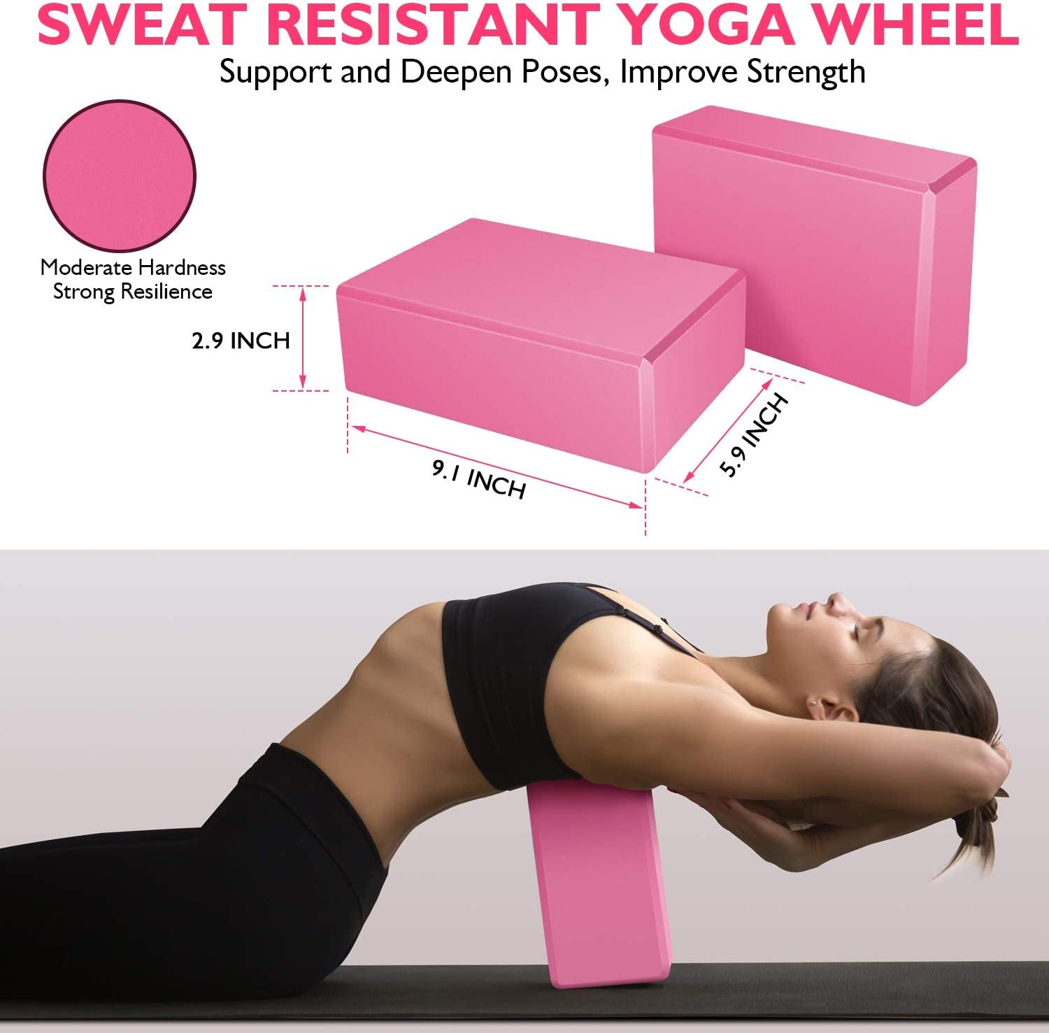 RENRANRING Exercise Ball for Yoga - 11-In-1 Yoga Ball Set with Resistance Bands, Yoga Block, Pump, Workout Balls for Exercise, Stability, Office Ball Chair, Home & Gyms (Pink)